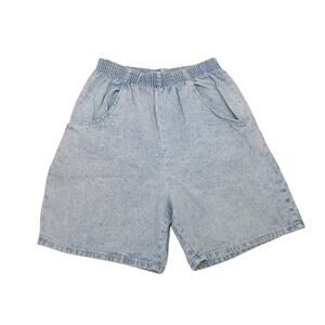 Vintage 80s Cascade Blues Light Acid Wash Blue Denim Pull-On Shorts 8